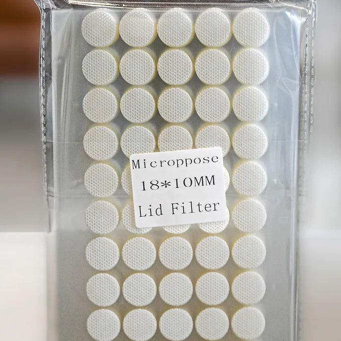 Microppose Adherable Lid Filters For Plant & Mushroom Tissue Culture