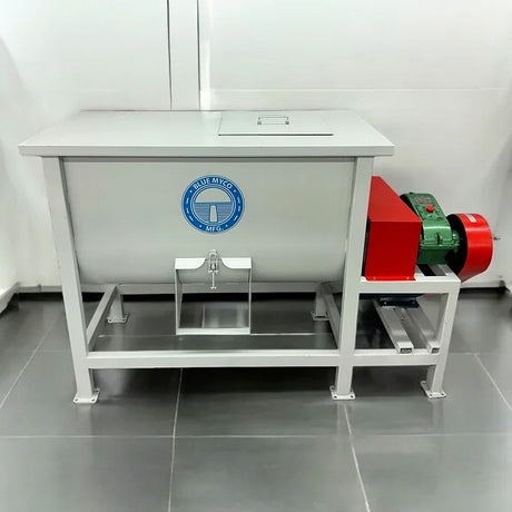 Blue Myco 400-liter ribbon mixer for commercial mushroom substrate